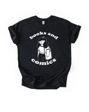 Books and Comics Shirt in Black Unisex - Printed by Nicole