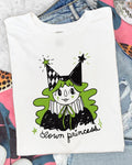Clown Princess Unisex Shirt on White or Lime Green, hand drawn