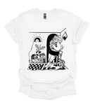 Comics Rule! hand printed Unisex White T-Shirt - Printed by Nicole