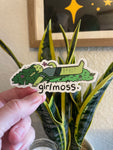 girlmoss 4x2 inches high quality sticker, die cut