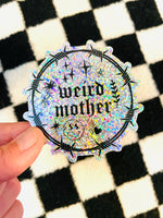 Glitter Weird Mother 90s tattoo vinyl sticker, 3 inches
