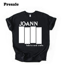 PRESALE Joann Fabric Flag on black, punk satire unisex t-shirt for crafter. S-5xl