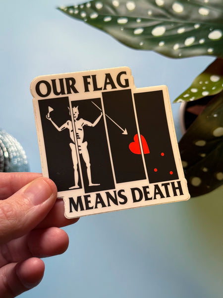 Our Flag Means Death Square Vinyl Sticker, 3x3 inches