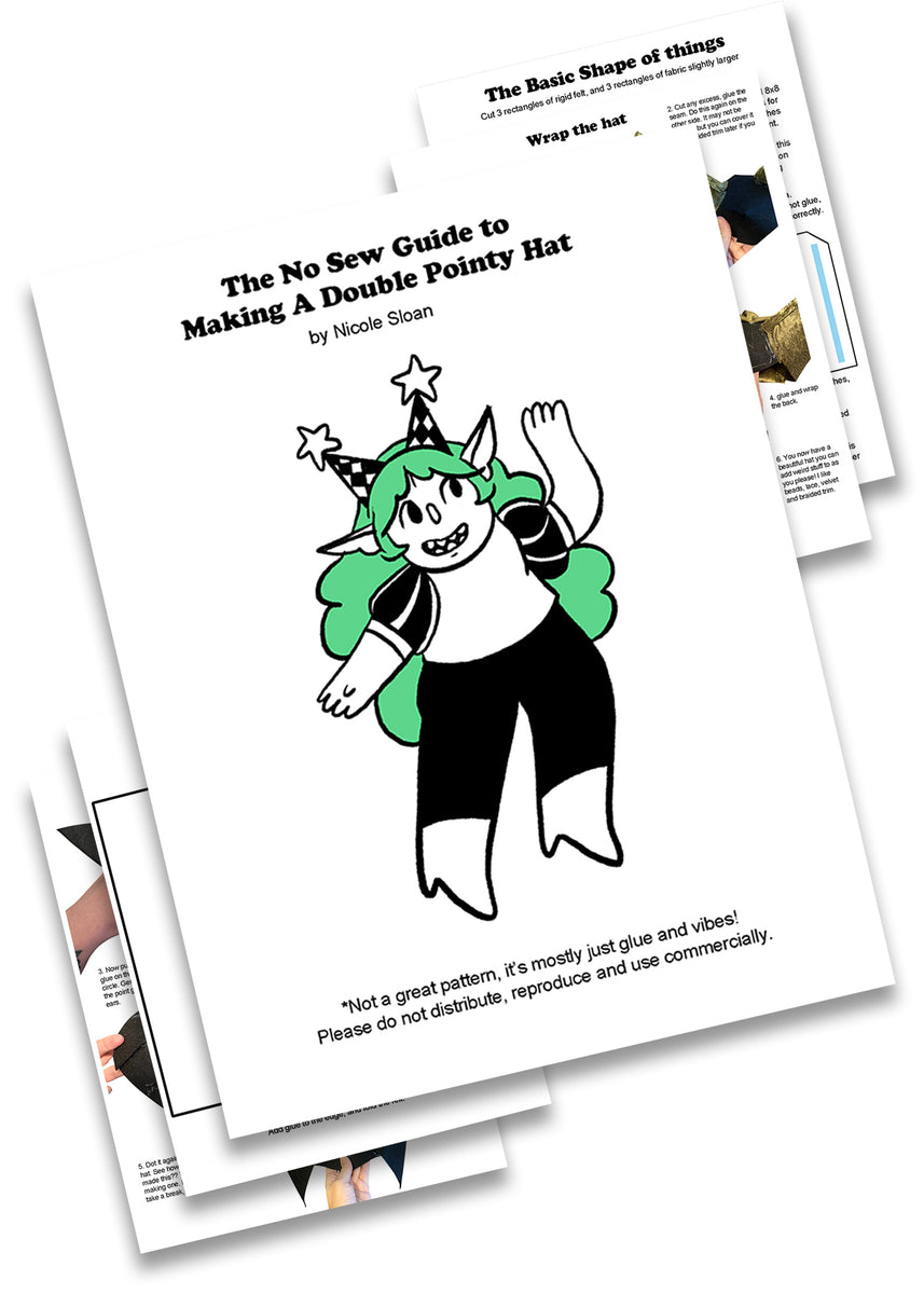 The No Sew Guide to Making a Double Point Hat Paper Pattern - Clown Pr ...