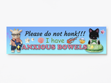 Please Do Not Honk! Calico Critters IBS Bumper sticker. 11 x 3 inches in matte.