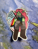 Protect Trans Kids Goblin Orc Girl Gay Pride / trans 4x2 inches vinyl sticker stationary / gift