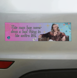 Bumper Sticker This Man Has Never Done a Bad Thing in His Life... Vampire Lestat. 11 x 3 inches in matte. stationary / gift