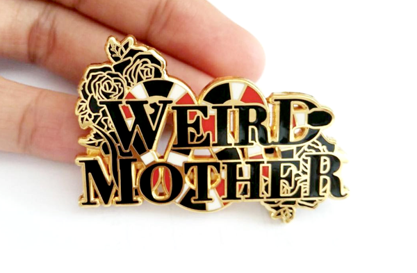Weird Mother Snake Gold Pin, 2 inches wide