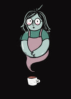 Ghost Coffee Girl 5x7 inch Postcard / Print