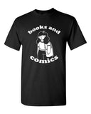 Books and Comics Shirt in Black Unisex (printed by Nicole).