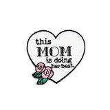 This Mom is Doing Her Best Heart patch. White. Mother's Day Gift.