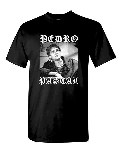 Goth Pedro Pascal on black unisex shirt