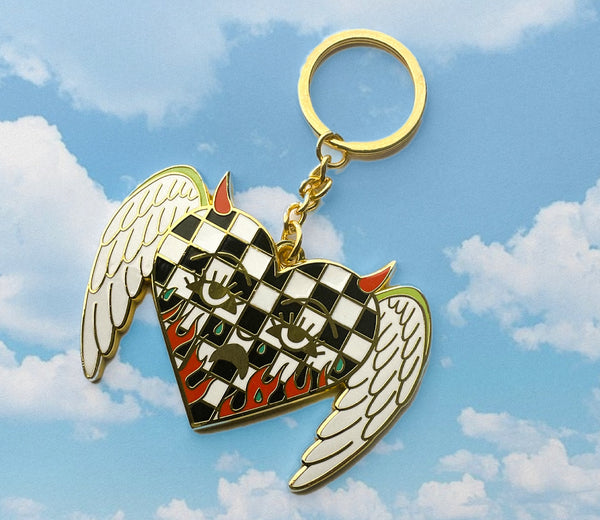 Crying Heart Co x Drawings by Nicole collab gold keychain