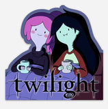 Marceline and Bubblegum Adventure Time Twilight vampire lover sticker, Oversized 4x3 inch die cut Sticker