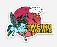 Pegasus Weird Mother high quality vinyl sticker, 2.5" x 3"