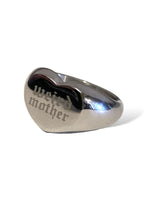 Weird Mother Stainless Steel Heart Signet ring. Sizes 6-10.